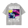 Ambient Techno Streetwear Graphic Washed Tee-INNBLAC