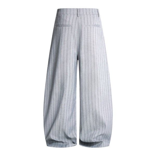 Vintage Pinstripe Baggy Wide-Leg Trousers