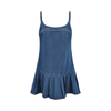 Pleated Hem Spaghetti Strap A-Line Dress
