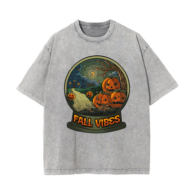 Fall Vibes Graphic Washed Tee-INNBLAC