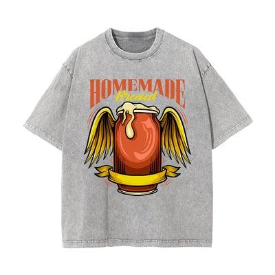 Homemade Brewed Stone Wash Graphic Tee-INNBLAC