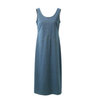 Relaxed Sleeveless Denim Scoop Neck Midi Dress