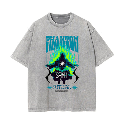 Phantom Brutalism Stone Wash Graphic Tee-INNBLAC