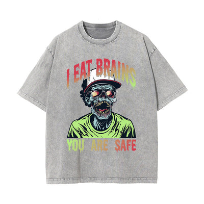 I Eat Brains You Are Safe Graphic Tee-INNBLAC
