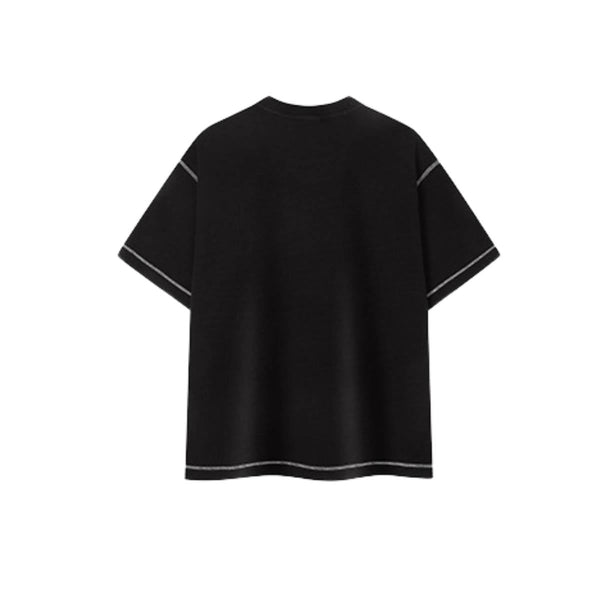 Vintage Waffle Knit Contrast Stitch Oversized T-Shirt