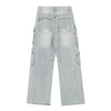Men's Cargo Denim Pants Wide Leg Distressed Punk Street Unique