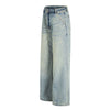Men's Heavy-Washed Punk Loose Wide-Leg Straight Jeans