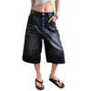 Vintage Wash Wide Leg Denim Shorts