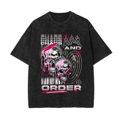 Chaos Stone Wash Graphic Tee-INNBLAC