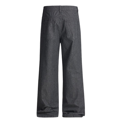 Tailored High Waist Wide Leg Striped Pants