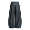 Vintage Stripe Barrel-Leg Tailored Trousers