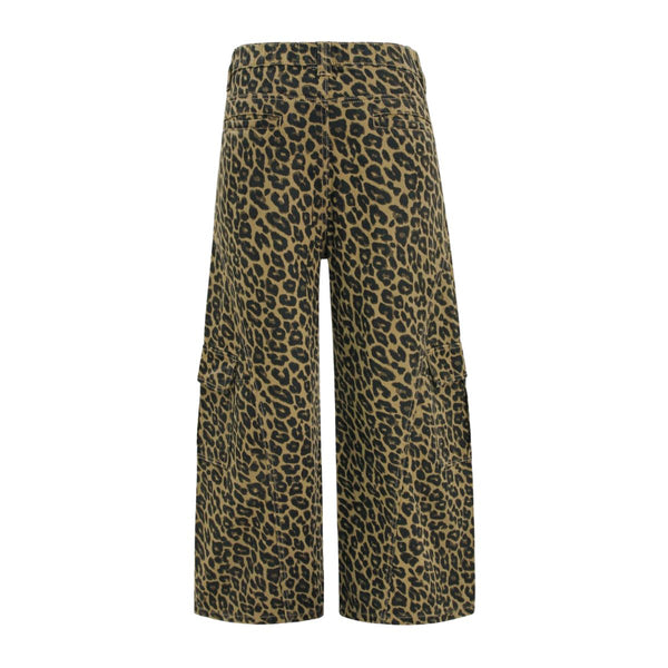 Leopard Print Patchwork Relaxed Wide-Leg Lounge Pants