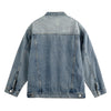 Men's Heavy Washed Distressed Retro Blue Simple Casual Denim Jacket