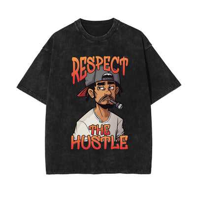 Streetwear Stone Wash Graphic Tee-INNBLAC