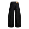 Vintage Washed Paneled Barrel-Leg Baggy Jeans