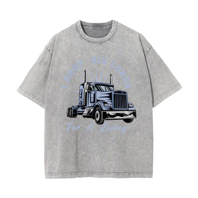 I Drop Big Loads Stone Wash Graphic Tee-INNBLAC