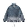 Heavyweight American Washed Distressed Denim Jacket with Flouncing