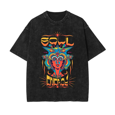 Soul Full Of Energy Graphic Washed Tee-INNBLAC