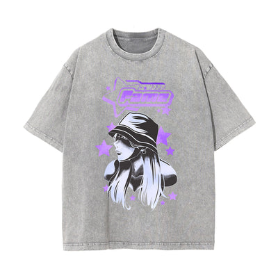 Fame Y2K Japanese Graphic Washed Tee-INNBLAC