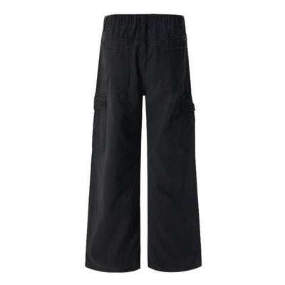 Washed Vintage Distressed High Waist Relaxed Wide Leg Draped Pants