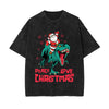Christmas Dinosaur Stone Wash Graphic Tee-INNBLAC