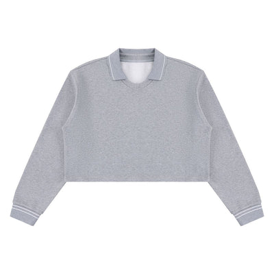 410G Heavyweight Cotton Cropped Sweatshirt | Coverstitch Detail Street Pullover