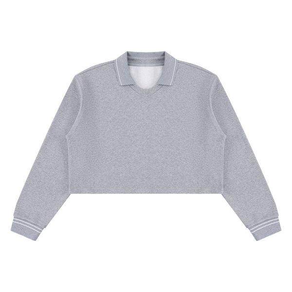 410G Heavyweight Cotton Cropped Sweatshirt | Coverstitch Detail Street Pullover