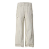 Washed Solid Wide Relaxed Workwear Pants