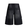 Vintage Washed Multi Pocket Denim Cargo Bermuda Shorts
