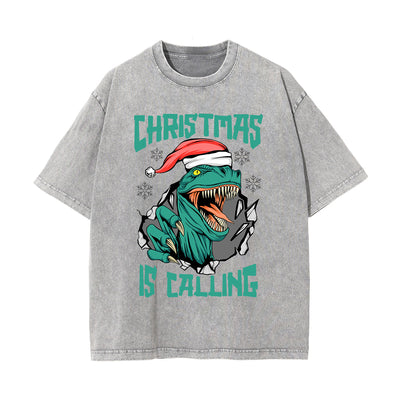 Christmas Is Calling Graphic Washed Tee-INNBLAC
