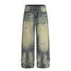 Men's Washed Distressed Denim Loose Vintage Street Pants Mud Dye Holes