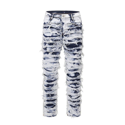 Smoke Rise Men's Skinny Stacked Destroyed Jeans