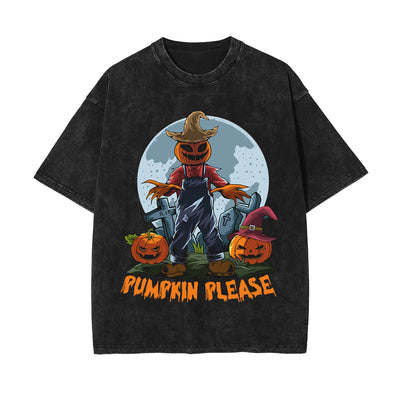 Pumpkin Please Graphic Washed Tee-INNBLAC