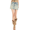 Light Wash A-Line Denim Mini Skirt