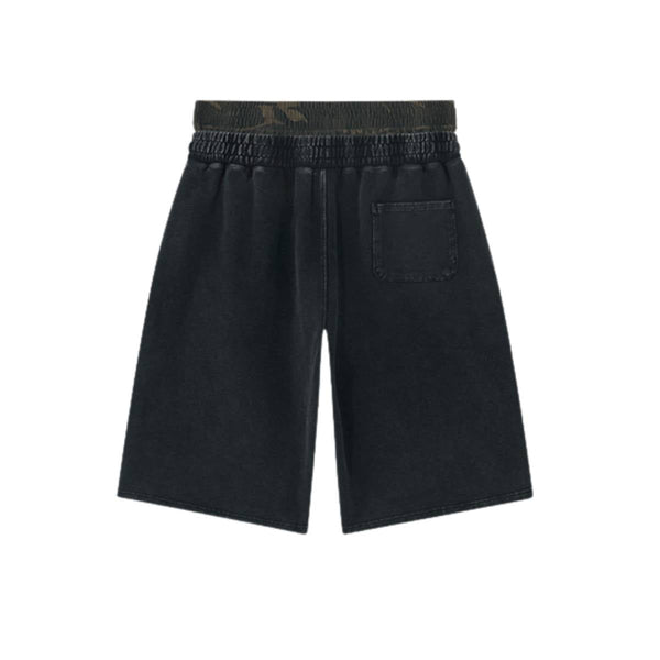 Vintage Camo Double Waist Distressed Shorts