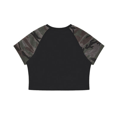 Raglan Camo Spice Girl Cropped Tee