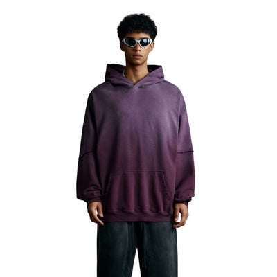 Two-Layer Sleeve Ombre Faded Hoodie