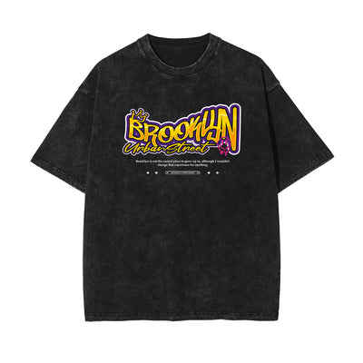 Brooklyn Urban Stone Wash Graphic Tee-INNBLAC