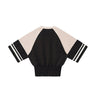 Fitted Color Splice Flare Sleeve Feminine Tee