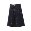 Double Waistband Wide Leg Denim Shorts
