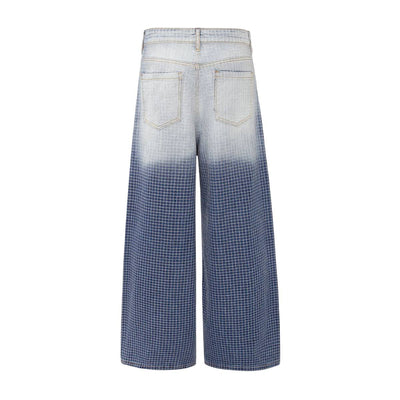 Washed Distressed Loose Fit Straight Denim Pants
