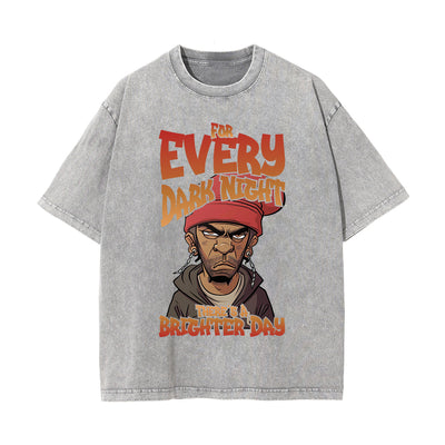 Streetwear Stone Wash Graphic Tee-INNBLAC