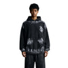 Distressed Edge Painted Graphic Washed Hoodie