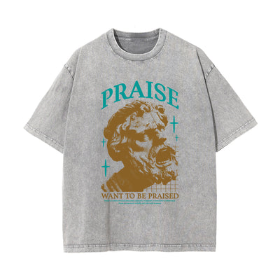 Praise Streetwear Stone Wash Graphic Tee-INNBLAC