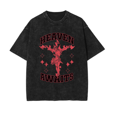 Heaven Awaits Christian Graphic Tee-INNBLAC