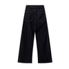 Curved Button Fly Wide-Leg Jeans