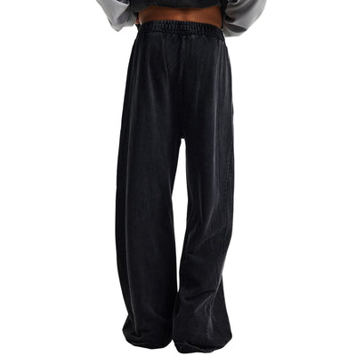 Vintage Washed Distressed Hem Sweatpants