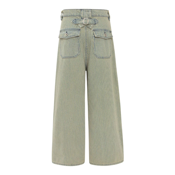 Vintage Patchwork Appliqué Wide-Leg Curved Barrel Jeans