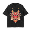 Oni Mask Mecha Washed Graphic Tee-INNBLAC