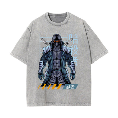 Urban Ninja Stone Wash Graphic Tee-INNBLAC